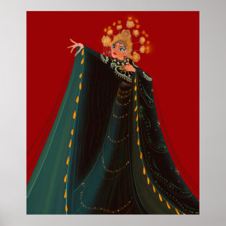 Affiche Maria Callas en Turandot personnage de dessin anim
