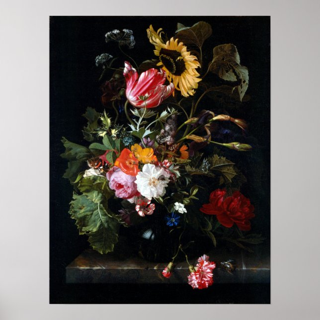 Affiche Maria van Oosterwyck Bouquet de fleurs dans un vas (Devant)