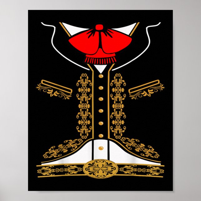 Affiche Mariachi Charro Costume Mexicain Pour Cinco De May (Devant)