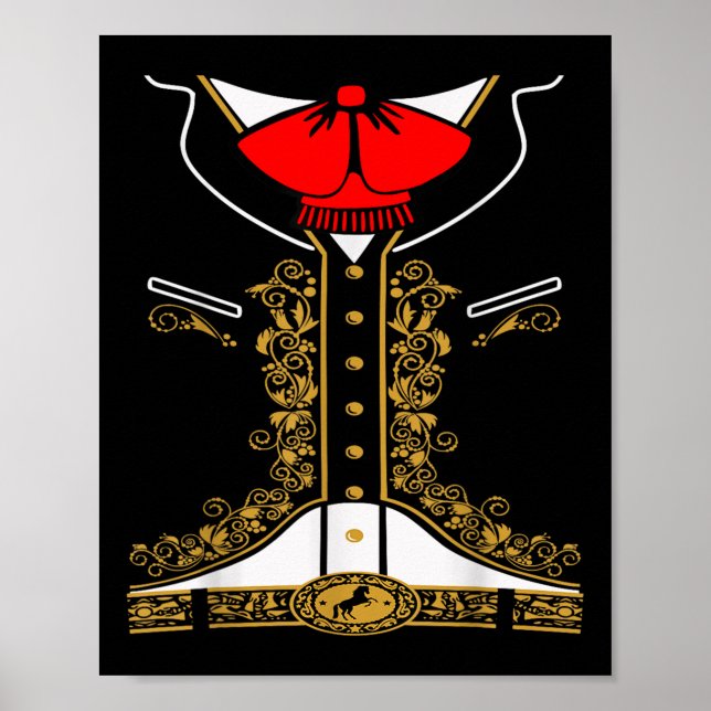 Affiche Mariachi Charro Costume Mexicain Pour Cinco De May (Devant)