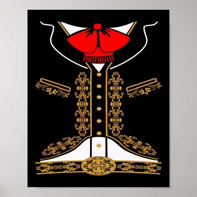 Affiche Mariachi Charro Costume Mexicain Pour Cinco De May (Devant)