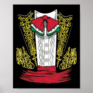 Affiche Mariachi Charro Costume Mexicain Pour Dia De Los M