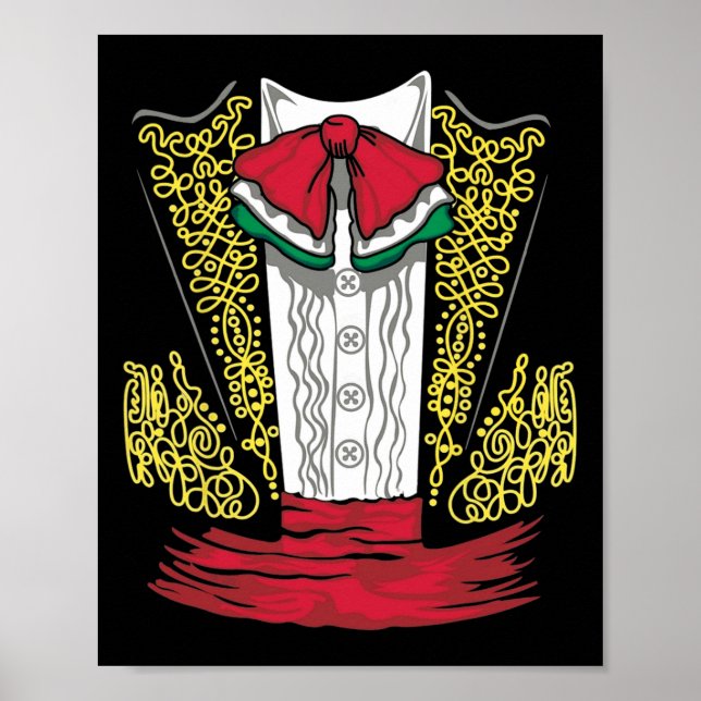 Affiche Mariachi Charro Costume Mexicain Pour Dia De Los M (Devant)