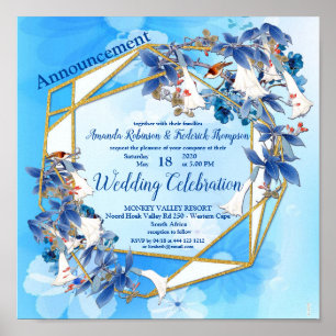 Affiche Mariage à fleurs de lune