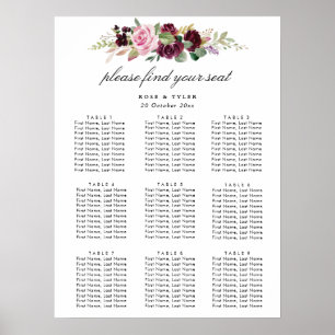 Affiche mariage à fleurs violettes