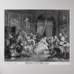 Affiche Mariage à la Mode, Plaque IV, La Toilette, 1745