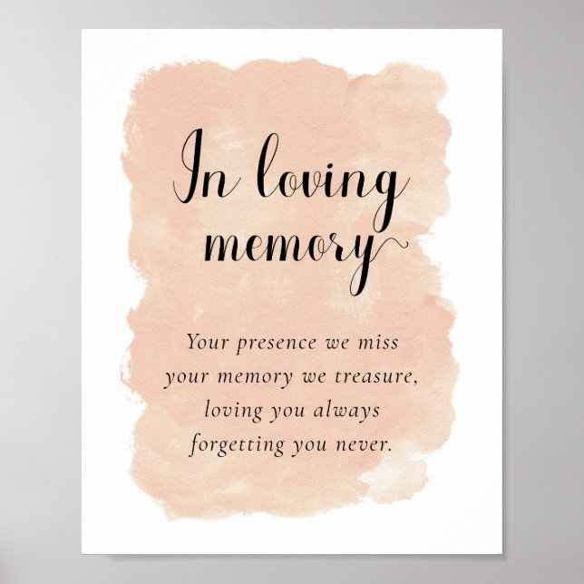 Affiche Mariage à l'aquarelle rose pâle en souvenir aimant (Devant)