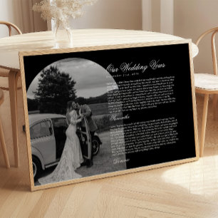 Affiche Mariage à l'écriture moderne Noir & Blanc Voute Ph