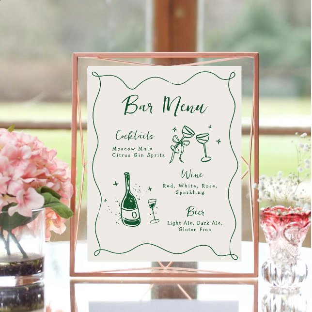 Affiche Mariage à main Signature Barre de boisson Menu (Créateur téléchargé)