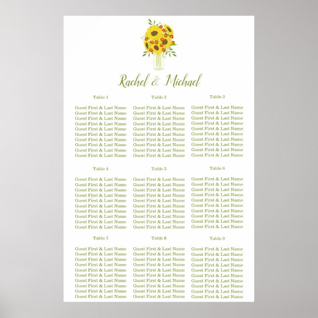 Affiche Mariage à thème Tournesol de Pays de Charme (Devant)