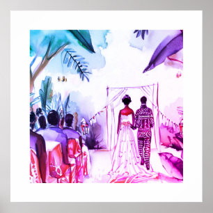 Affiche Mariage afro-américain