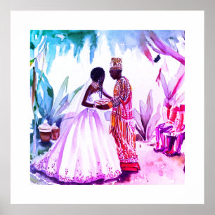 Affiche Mariage afro-américain