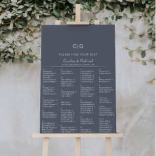 Affiche Mariage alphabétique du soir Boho