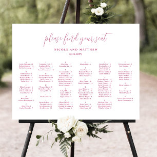 Affiche Mariage alphabétique rose blanc chic