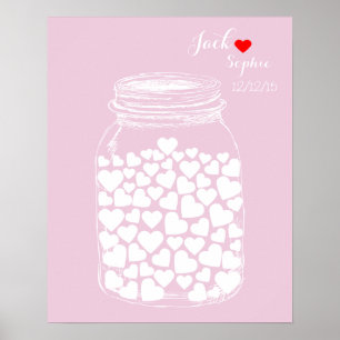 Affiche Mariage alternatif livre d'invité mason couleur pe