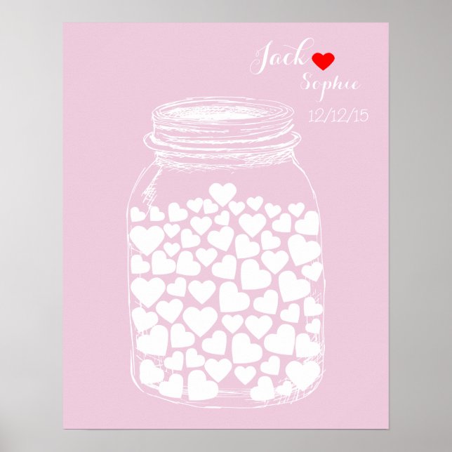 Affiche Mariage alternatif livre d'invité mason couleur pe (Devant)