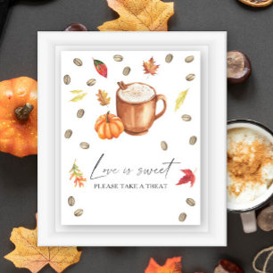 Affiche Mariage amour de café citrouille L'amour est doux
