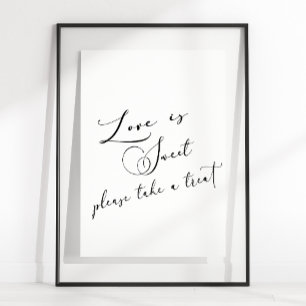 Affiche Mariage Amour Est Doux Écriture Simple Moderne Noi