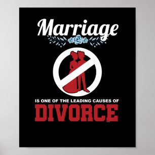 Affiche Mariage amusant Sarcasme Sarcastique Divorce décla