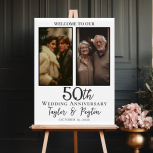 Affiche Mariage anniversaire photo collage bienvenue