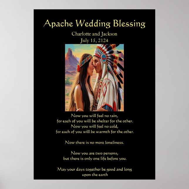 Affiche Mariage Apache Bénédiction Cheif embarquez pour un (Devant)