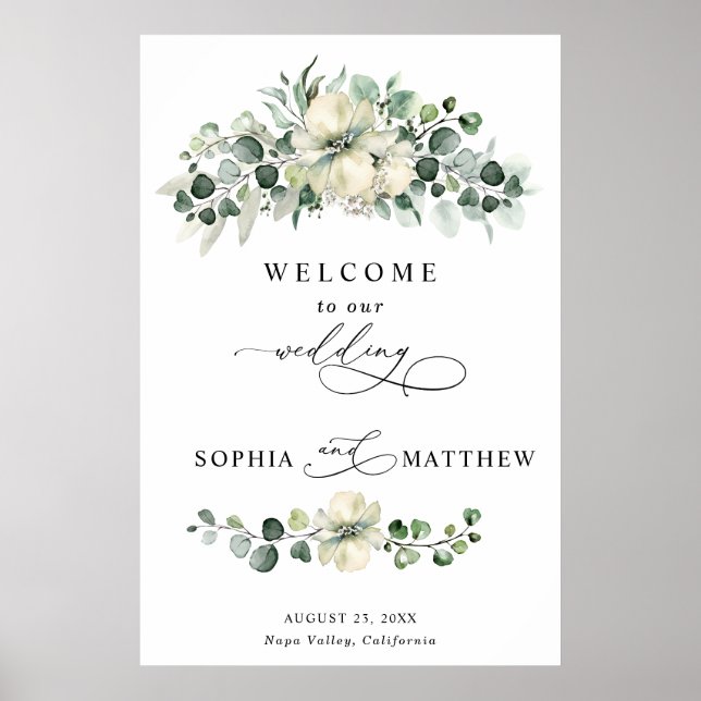 Affiche Mariage au feuillage d'eucalyptus (Devant)