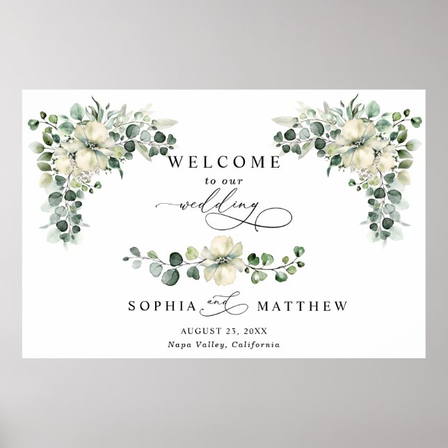 Affiche Mariage au feuillage d'eucalyptus (Devant)