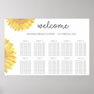 Affiche Mariage au tournesol aquarelle