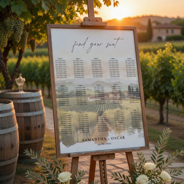 Affiche Mariage au vignoble toscan italien (Créateur téléchargé)