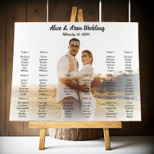 affiche mariage avec tableau de sièges avec photo