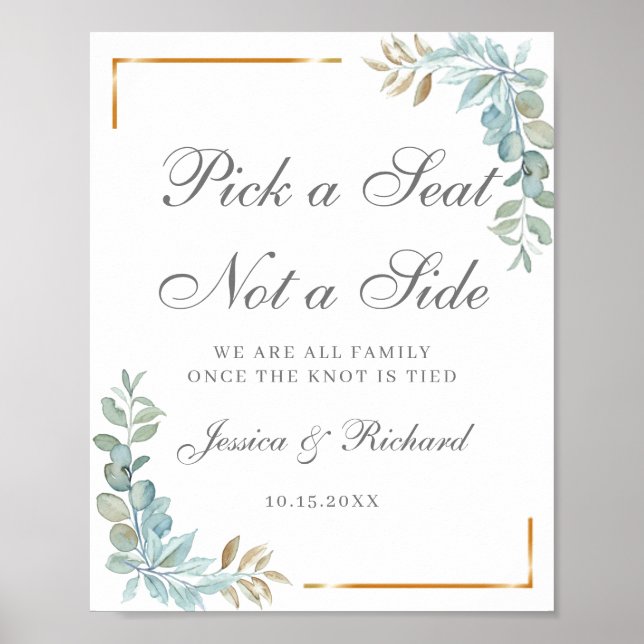 Affiche Mariage Bienvenue Choisir un siège pas un côté aff (Devant)