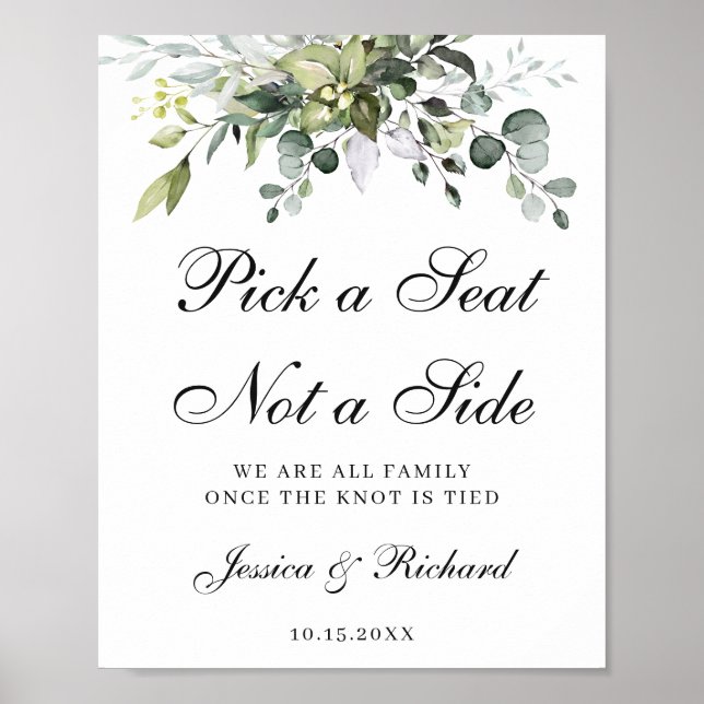 Affiche Mariage Bienvenue Choisir un siège pas un côté aff (Devant)