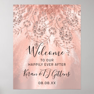 Affiche Mariage Bienvenue Rose robe Royal Sweet 16e