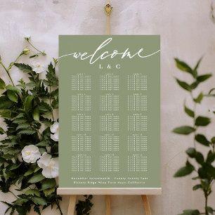 Affiche Mariage blanc Sage Green - Carte de siège
