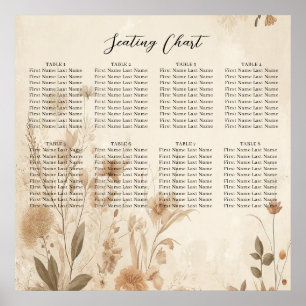 Affiche Mariage Bohème Botanique Floral Délicat Vintage