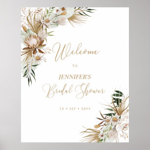 Affiche Mariage Bohème Doré Bienvenue à la Mariée