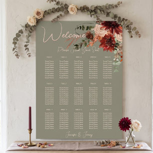 Affiche Mariage Bohème Rust & Neutre Floral Automne Vert S