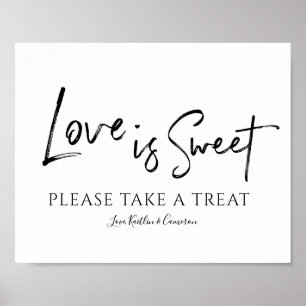 Affiche Mariage Bonbons Buffet Panneau "L'amour est doux"