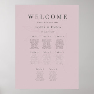 Affiche Mariage Botanique Minimaliste (8) Rose Pâle