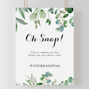 Affiche Mariage botanique vert Eucalyptus Oh Snap
