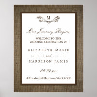 Mariage Branchage Monogrammé Rustique Campagne & T