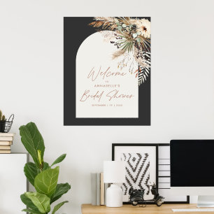 Affiche Mariage budget pampas élégant moderne p