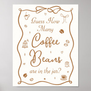 Affiche Mariage Café : Combien de grains de café ?