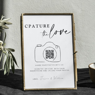 Affiche Mariage Capture L'Amour Partage de photos Code Q