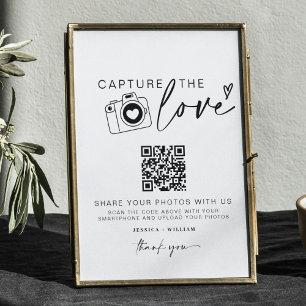 Affiche Mariage Capture L'Amour Partage de photos Code Q