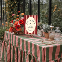 Mariage « Cartes et Cadeaux » rayé rouge et rose