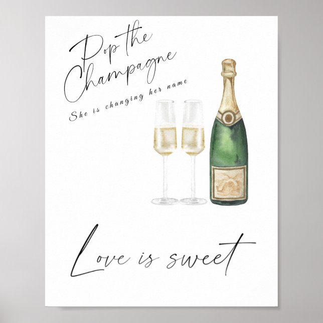 Affiche Mariage champagnisé - l'amour est doux, prenez une (Devant)