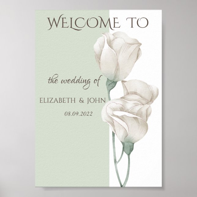 Affiche Mariage champêtre chic avec fleurs sauvages (Devant)