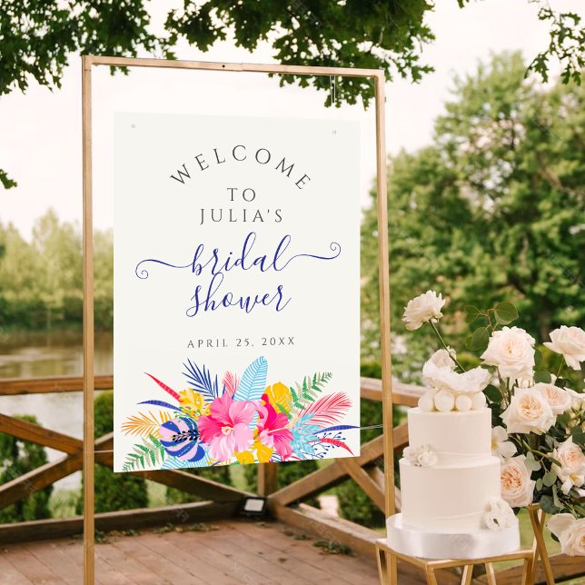 Affiche Mariage champêtre Rose Fleurie Pluie Tropicale (Créateur téléchargé)