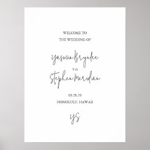 Affiche Mariage chic moderne noir et blanc